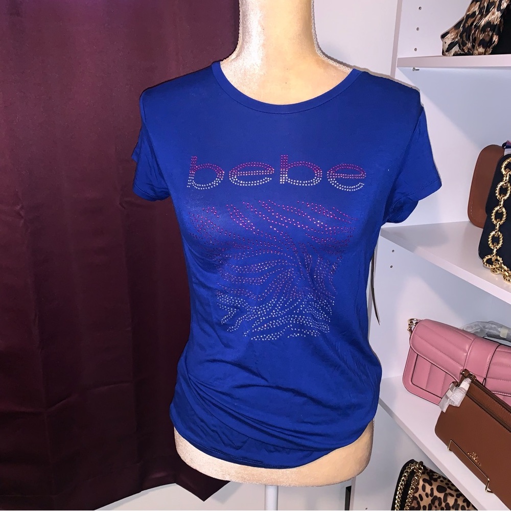 NWT Bebe Rhinestone Short Sleeve